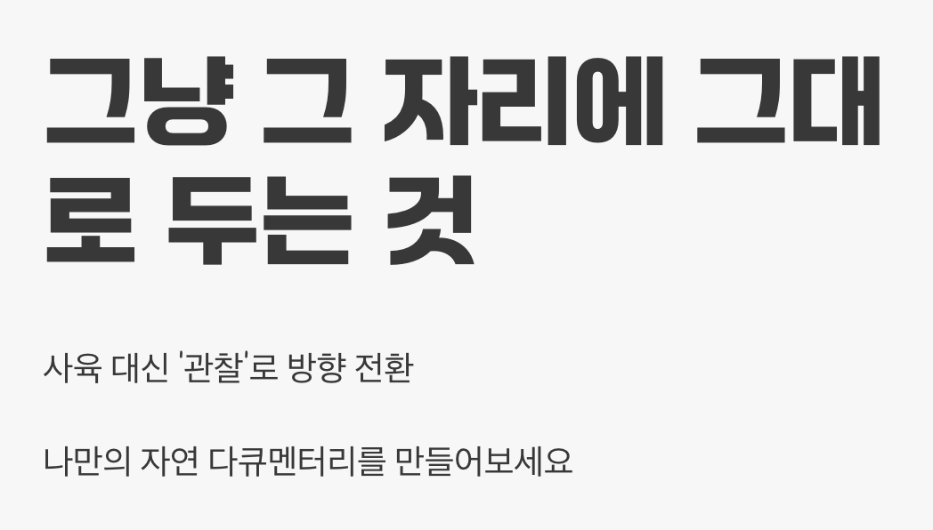 최고의 집은 바로 '자연'