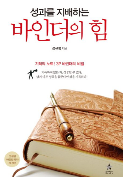 성과를 지배하는 바인더의 힘 책 표지 및 목차 - 바인더를 활용한 시간 관리와 사고 정리법을 설명하는 자기계발서