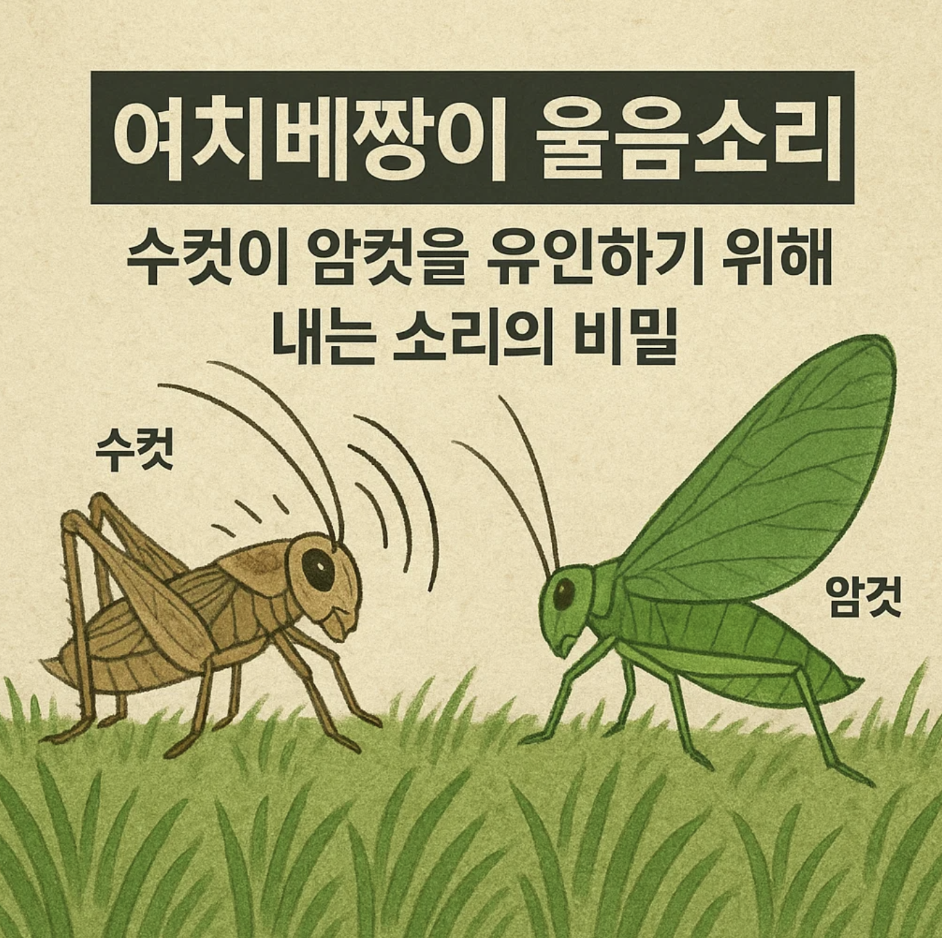 여치베짱이 울음소리 수컷이 암컷을 유인하기 위해 내는 소리의 비밀