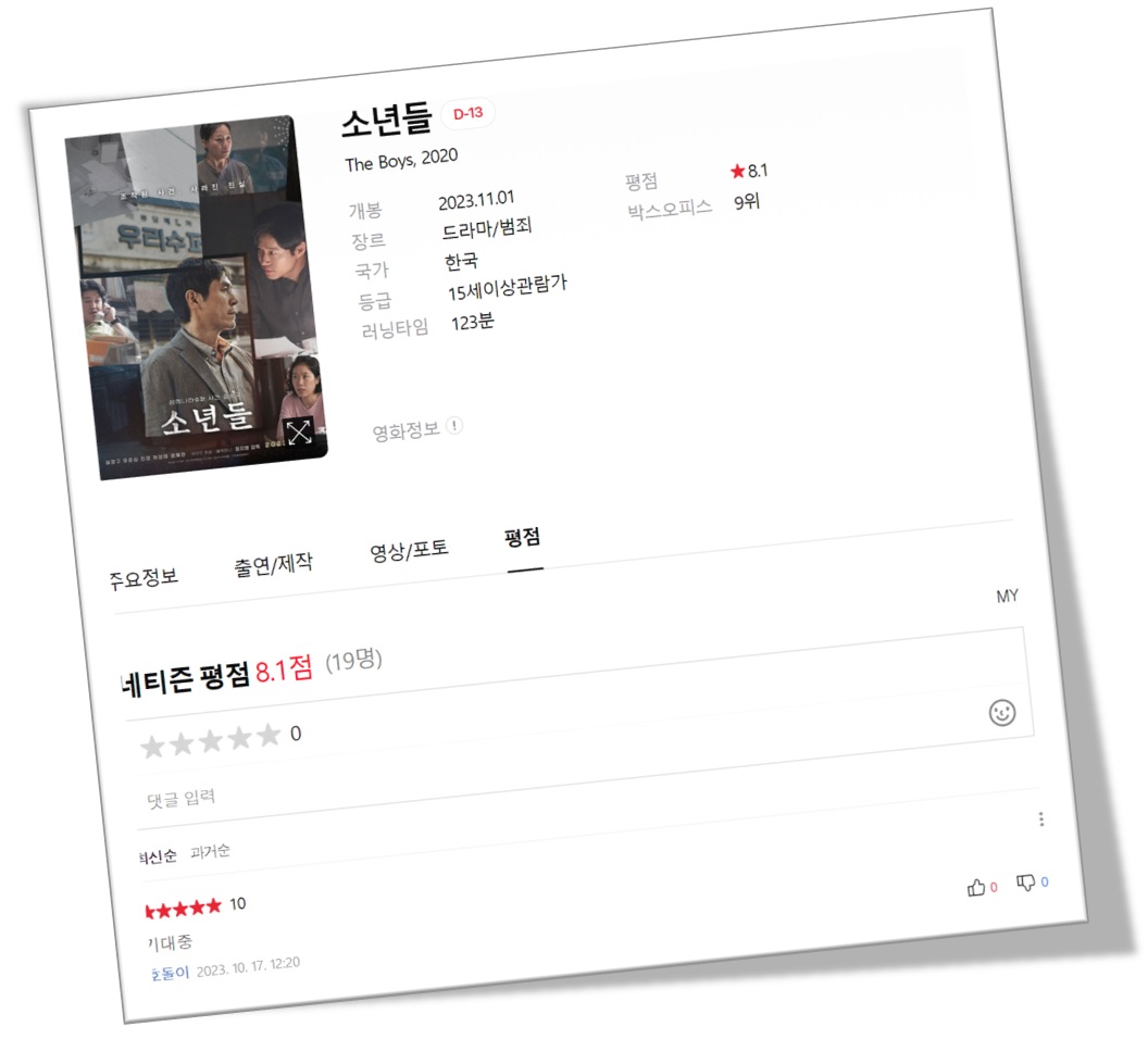 영화 소년들 평점
