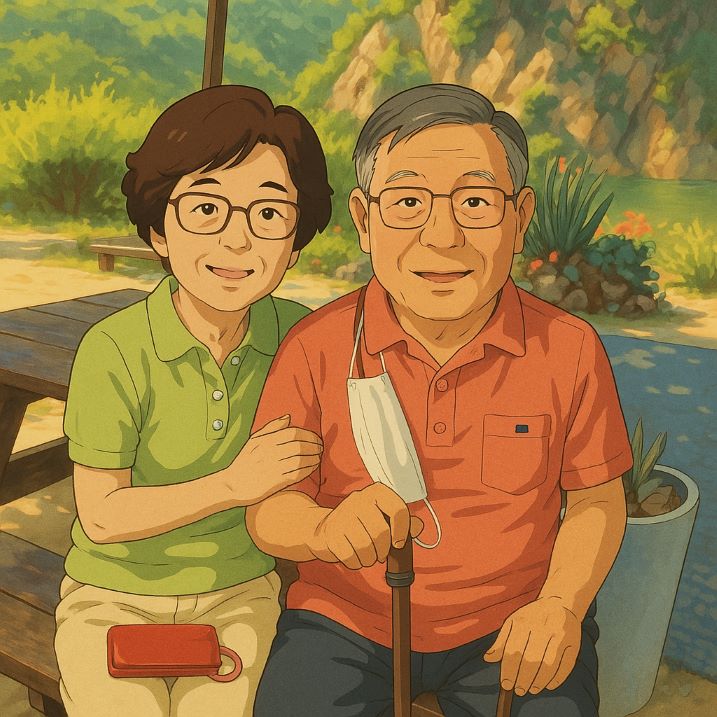 노부부를 지브리스타일로 변환 아미지