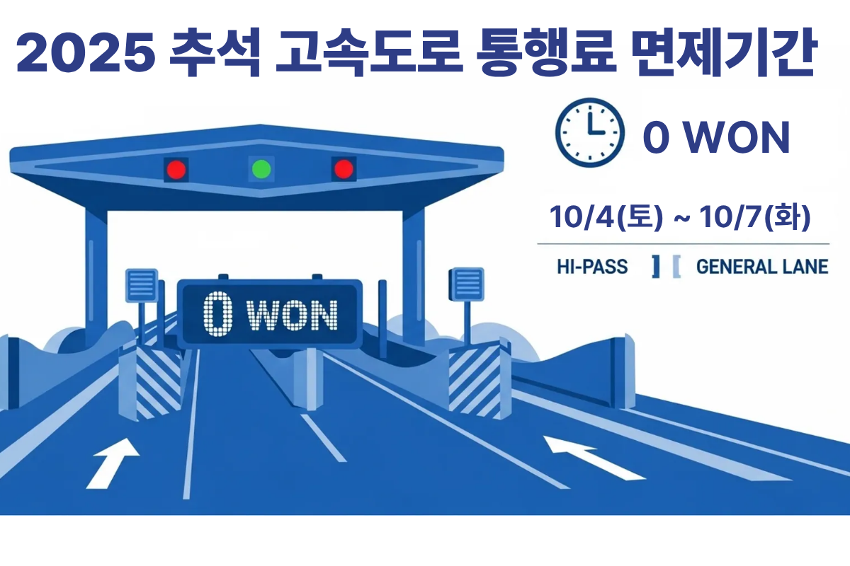 2025 추석 고속도로 통행료 면제기간