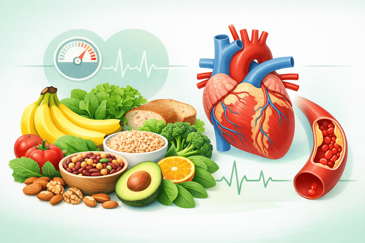 혈압 낮추는 음식 (칼륨 식품, 저염 식단, 심혈관 건강)