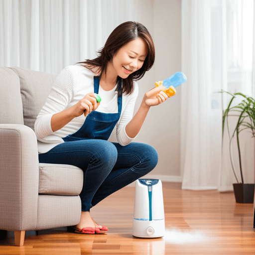 가습기 청소 모습