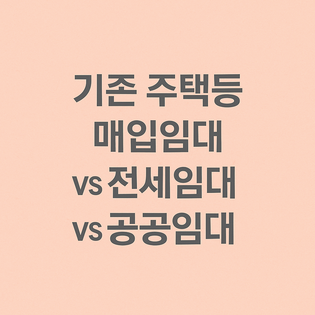기존 주택등 매입임대 vs 전세임대 vs 공공임대 비교