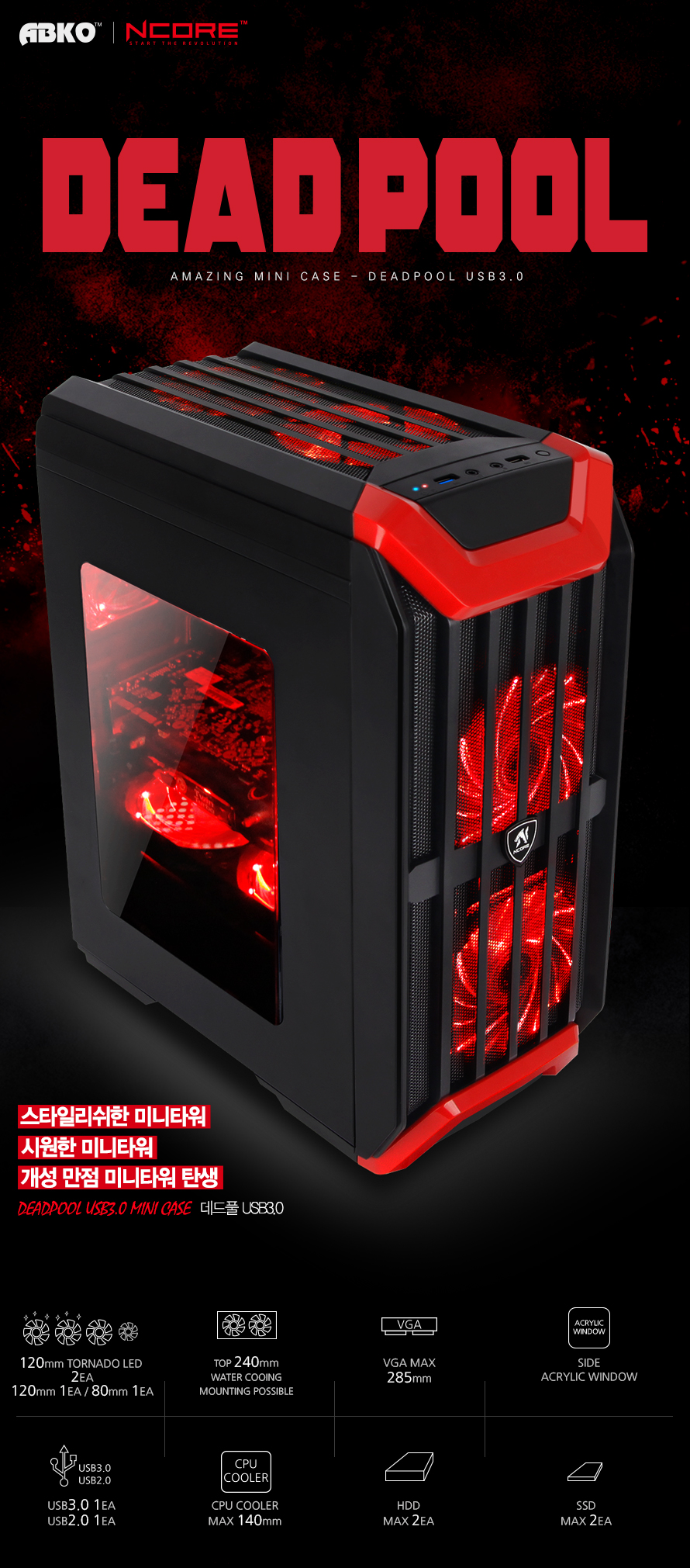 ABKO NCORE Deadpool USB3.0