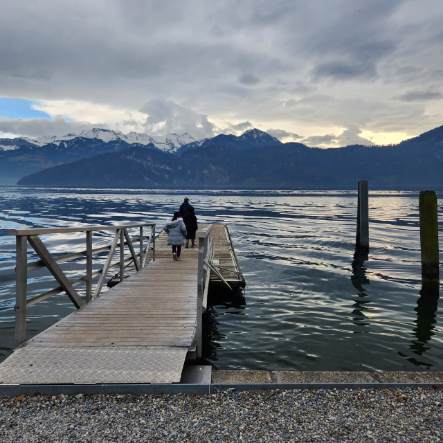 스위스 리기산 하산 후 베기스 선착장 근처