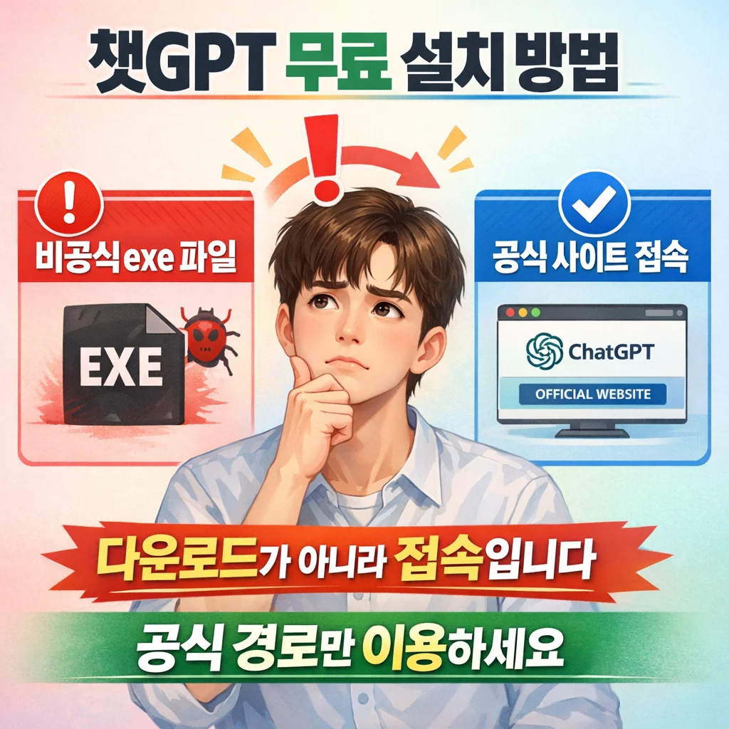 챗GPT 무료 다운로드 방법 총정리 (2026년 PC&middot;모바일 공식 설치 바로가기)