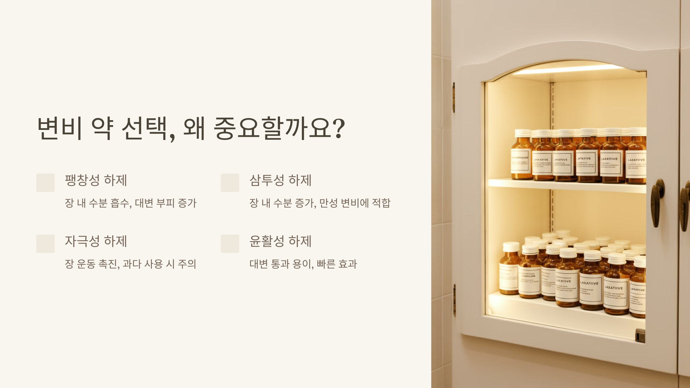 변비 약 선택, 왜 중요할까요?