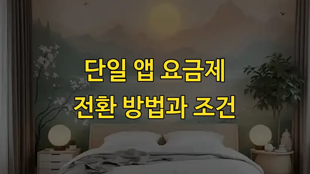 단일 앱 요금제 전환 방법과 조건