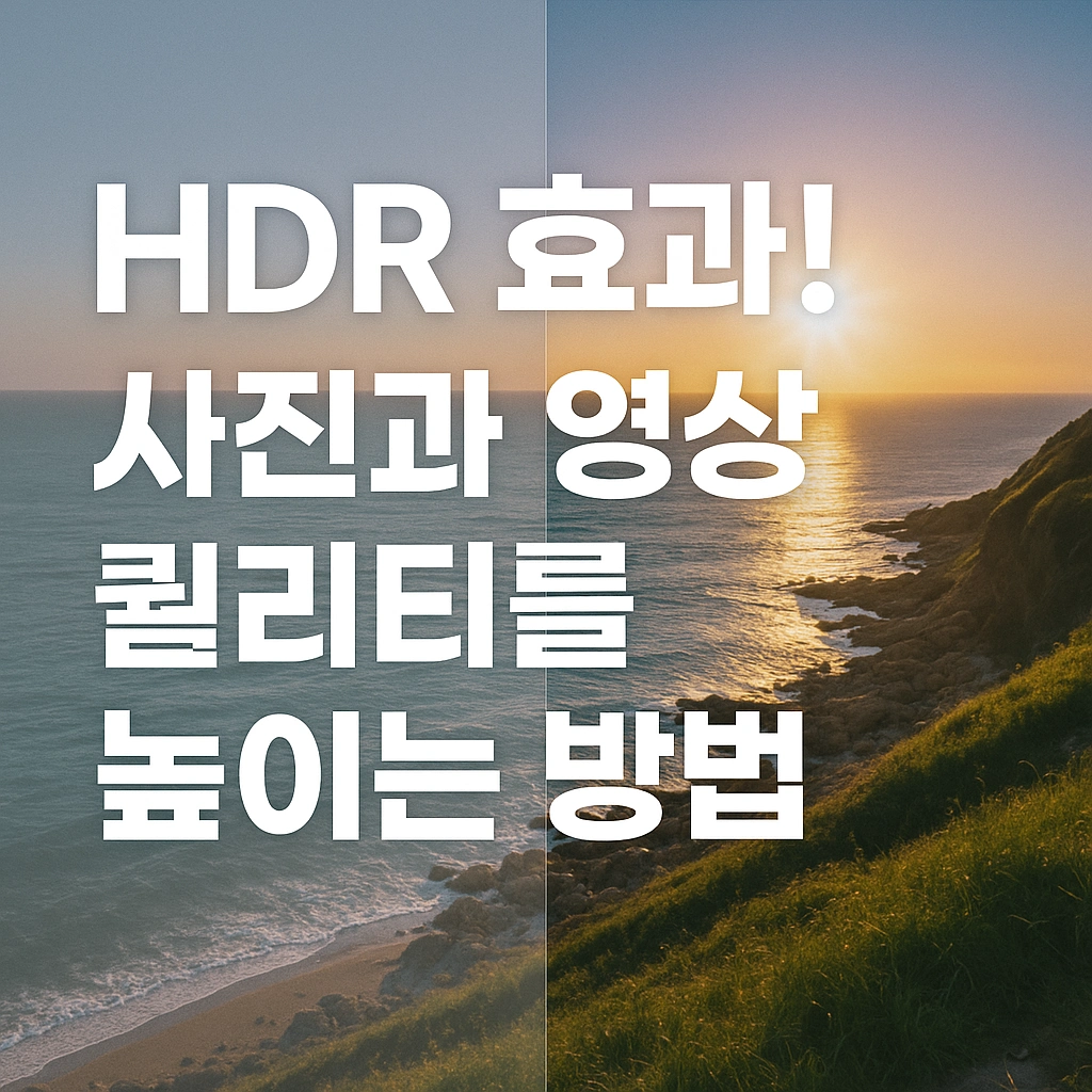 HDR 효과! 사진과 영상 퀄리티를 높이는 방법
