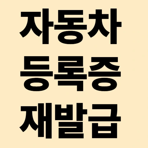 자동차 등록증 재발급