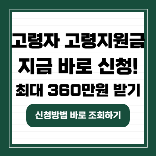 60세 이상 고령자 고용지원금