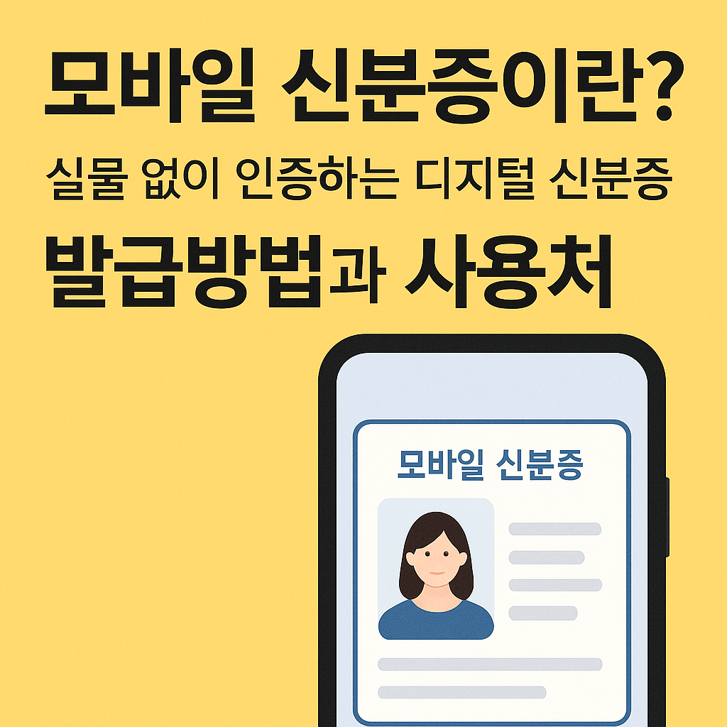 모바일 신분증 발급 방법과 사용처 정리