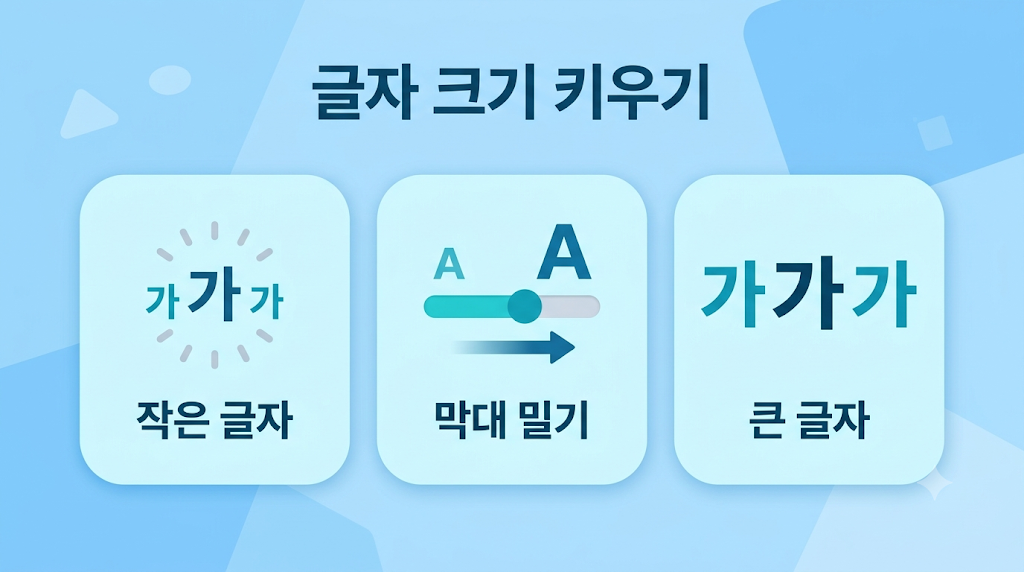 스마트폰 글자 크기를 키우는 과정