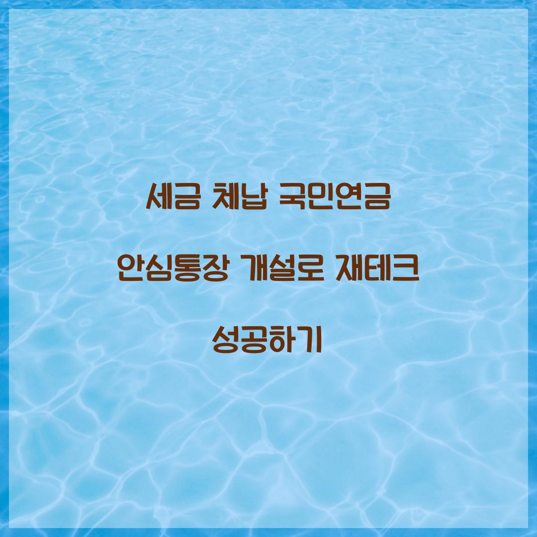 세금 체납 국민연금 안심통장