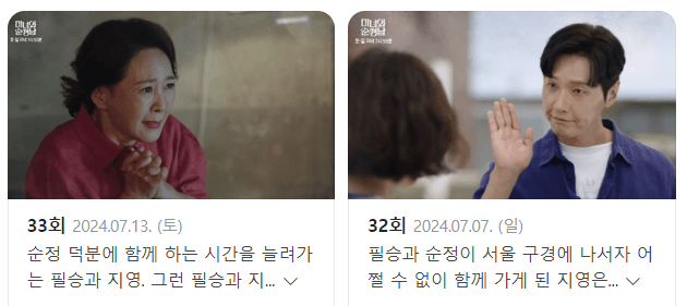 미녀와 순정남 등장인물 관계도 줄거리 재방송