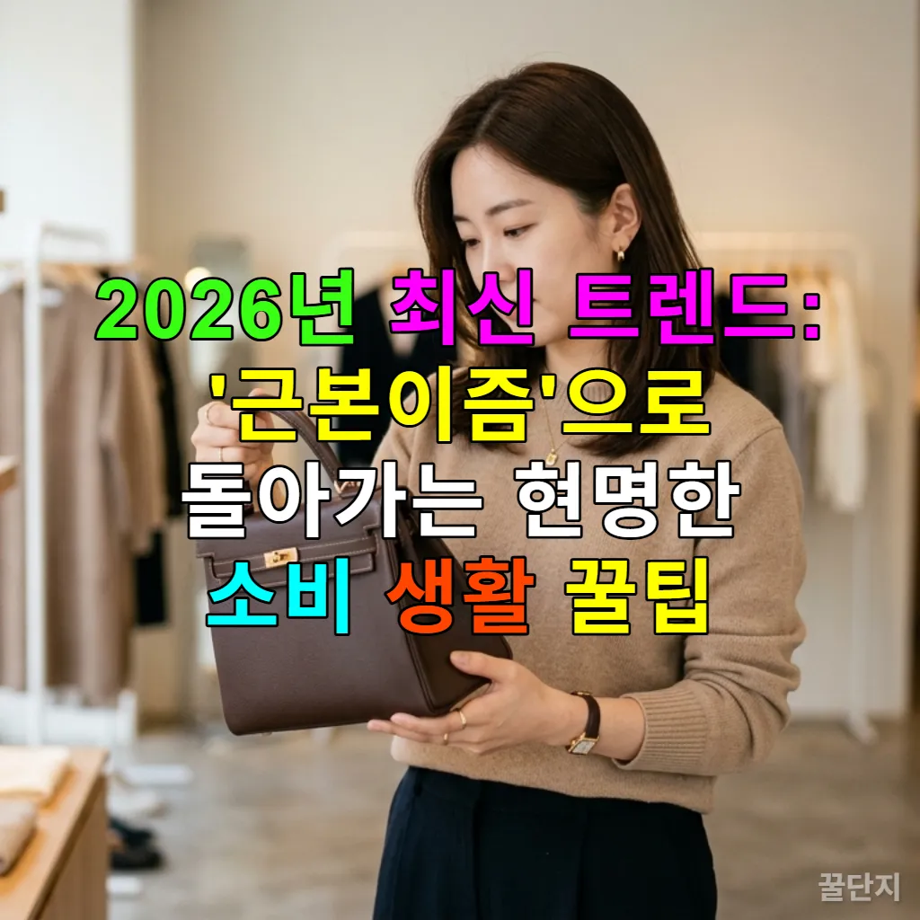 한 젊은 한국 여성이 미니멀한 부티크에서 고품질의 클래식 디자인 핸드백을 신중하게 살펴보는 모습