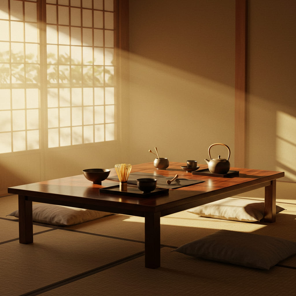 일본 전통 다도 체험 장면