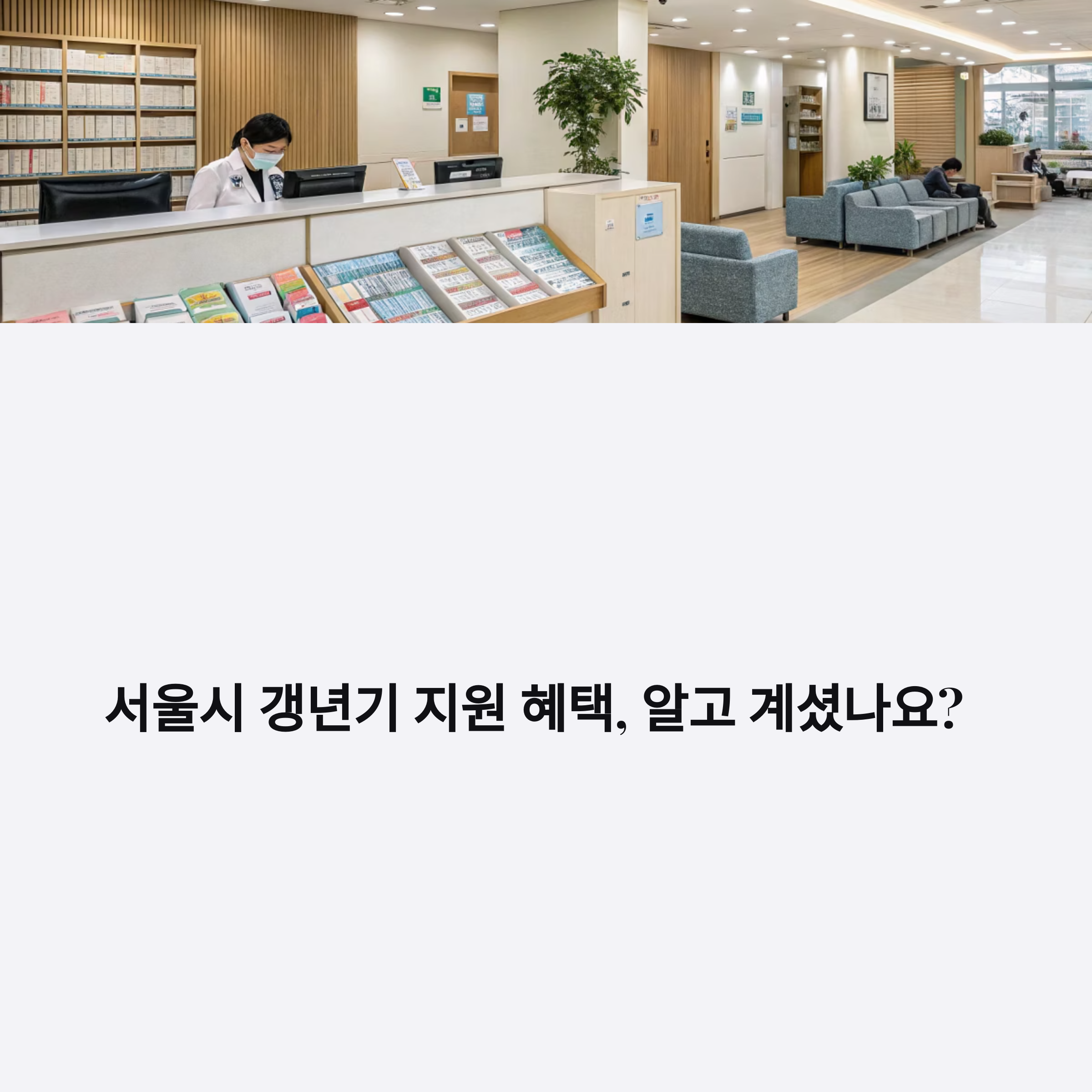 서울시 갱년기 지원제도 분석