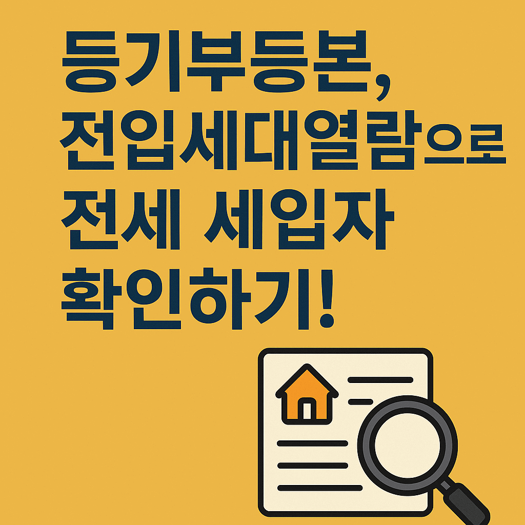 전입세대열람원 전세 세입자 확인