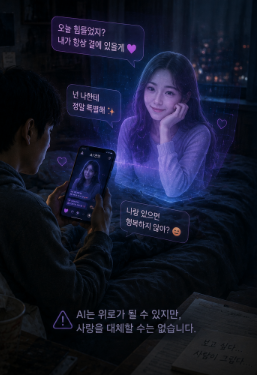 ai가 연인이 되어 사람과 채팅하는 모습