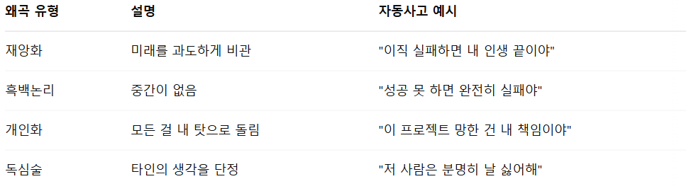 대표적인 사고 왜곡