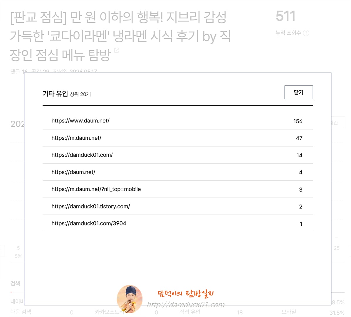 2026년 5월 18일 기타 유입