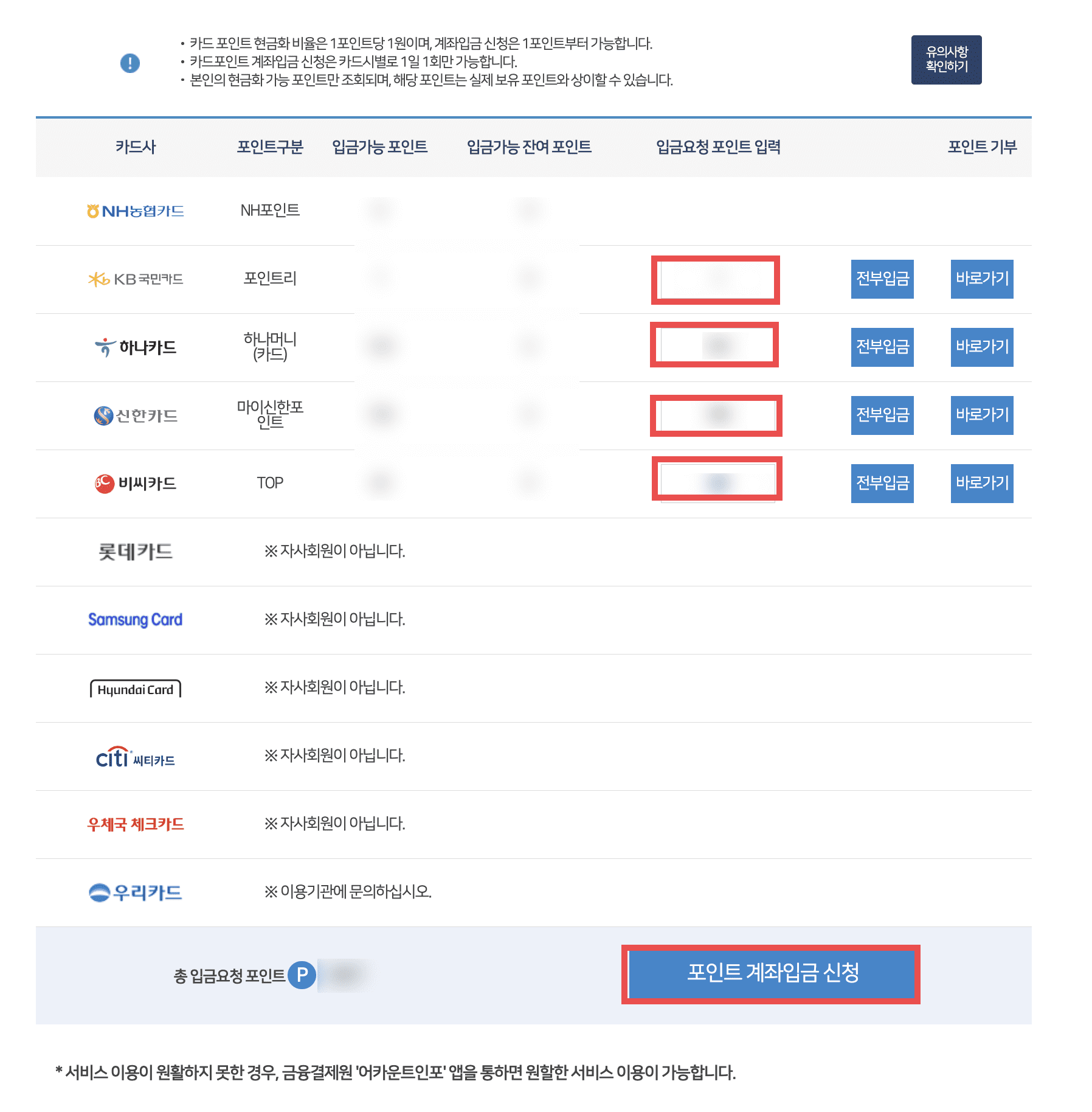 카드포인트 현금화 2