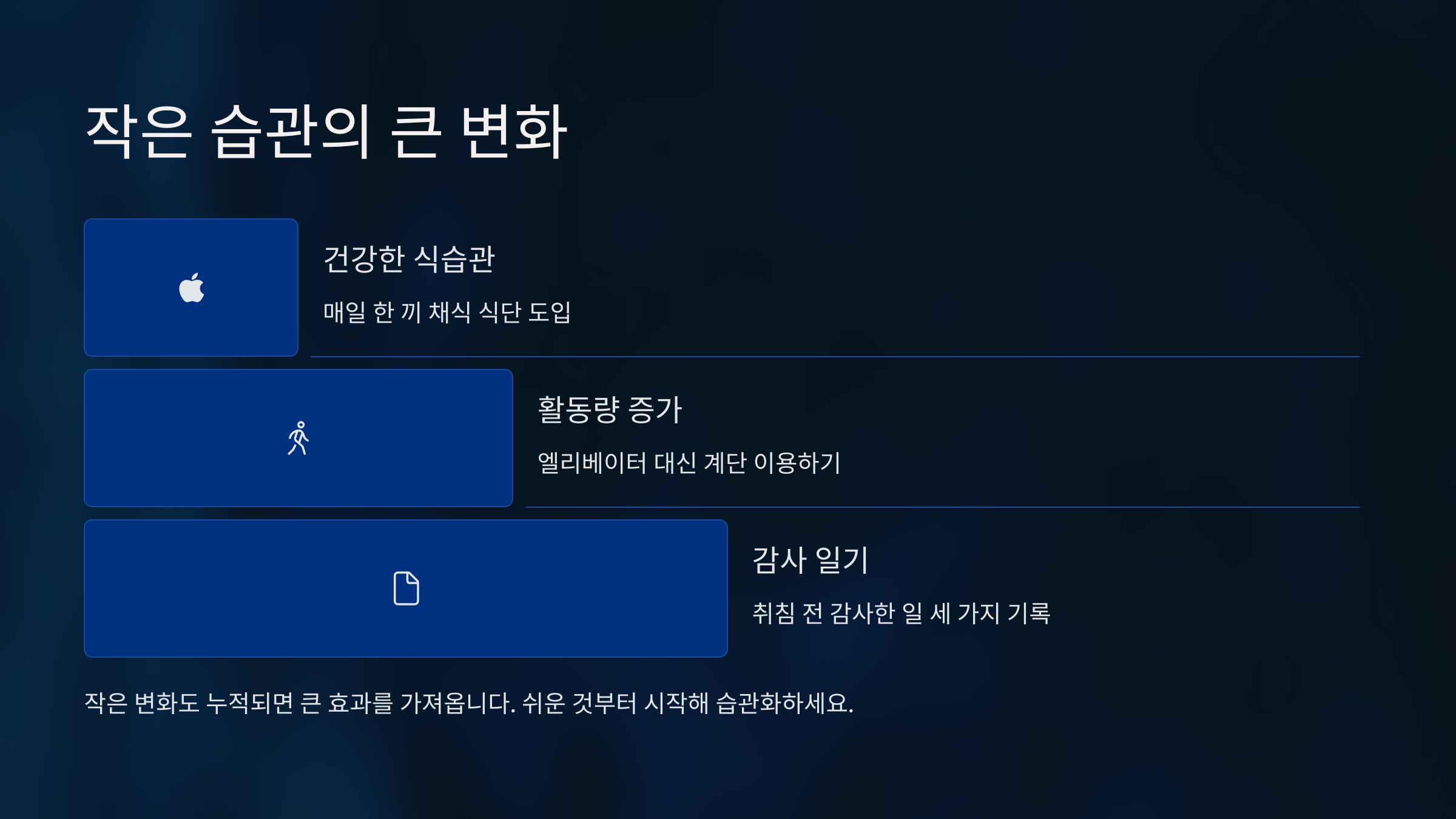 작은 습관의 큰 변화