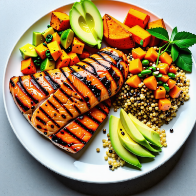 닭가슴살,연어,퀴노아,고구마,아보카도