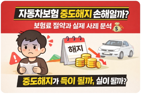 자동차보험 중도해지, 손해일까? 💸 보험료 절약과 실제 사례 분석
