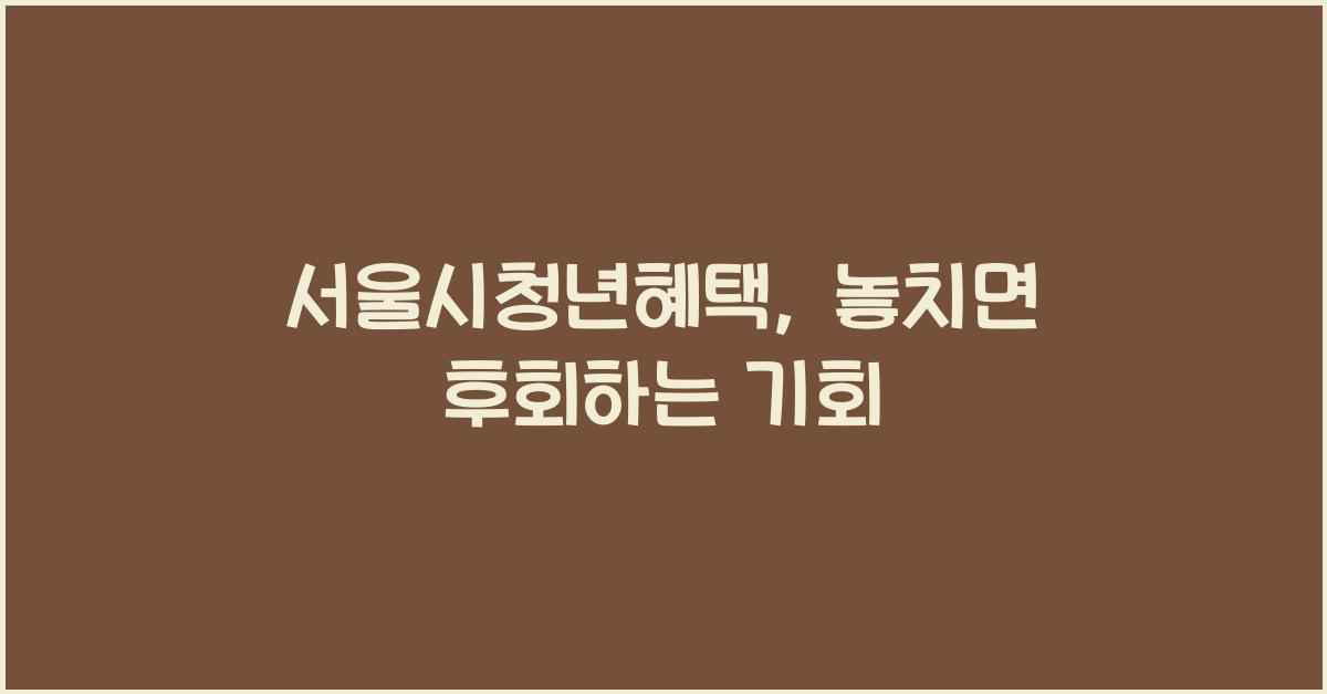 서울시청년혜택