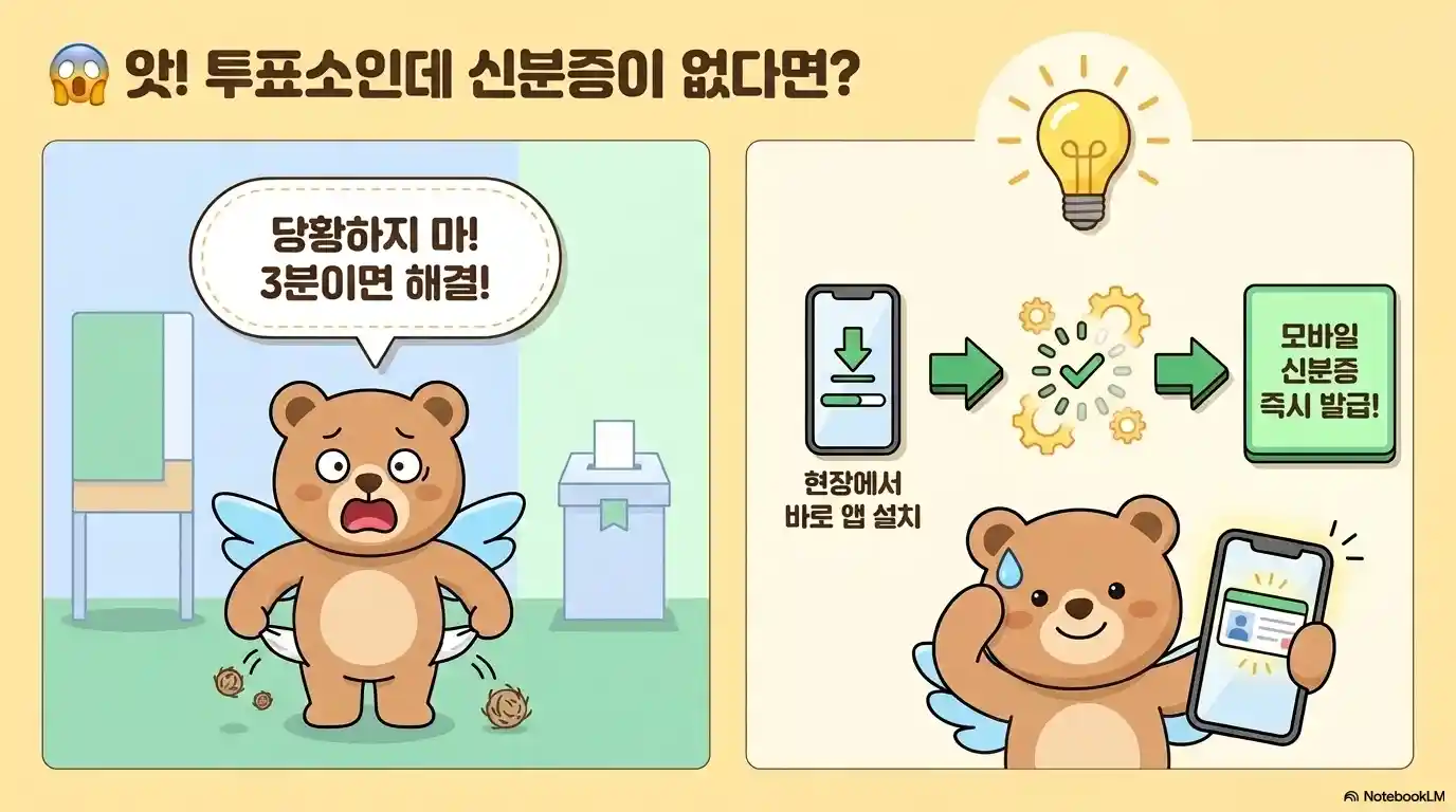 사전투표소 신분증 미지참 대처법 - 현장에서 앱 설치 후 모바일 신분증 3분 이내 즉시 발급 정부24 행정안전부 앱