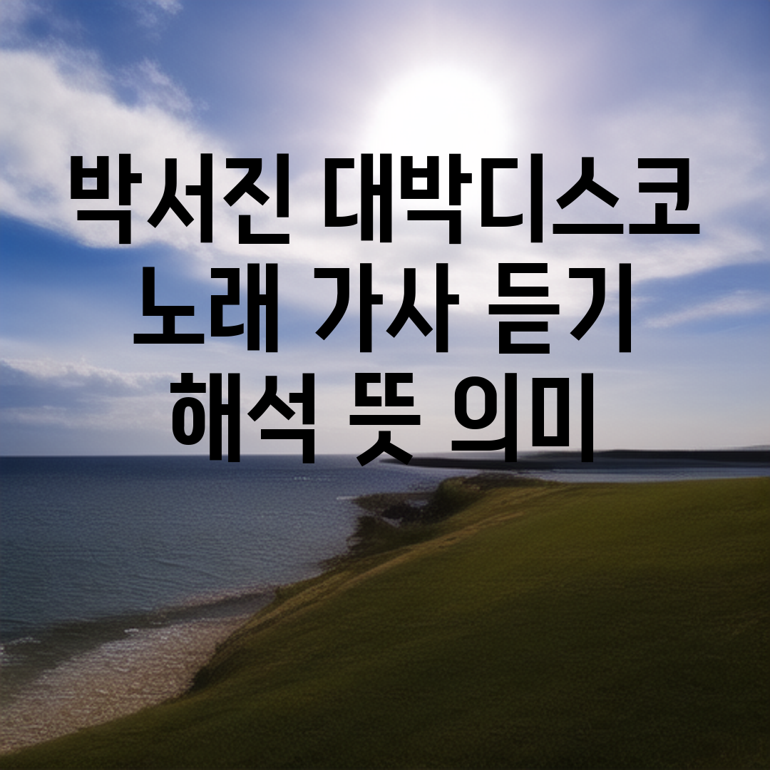 박서진 대박디스코 노래 가사 듣기 해석 뜻 의미