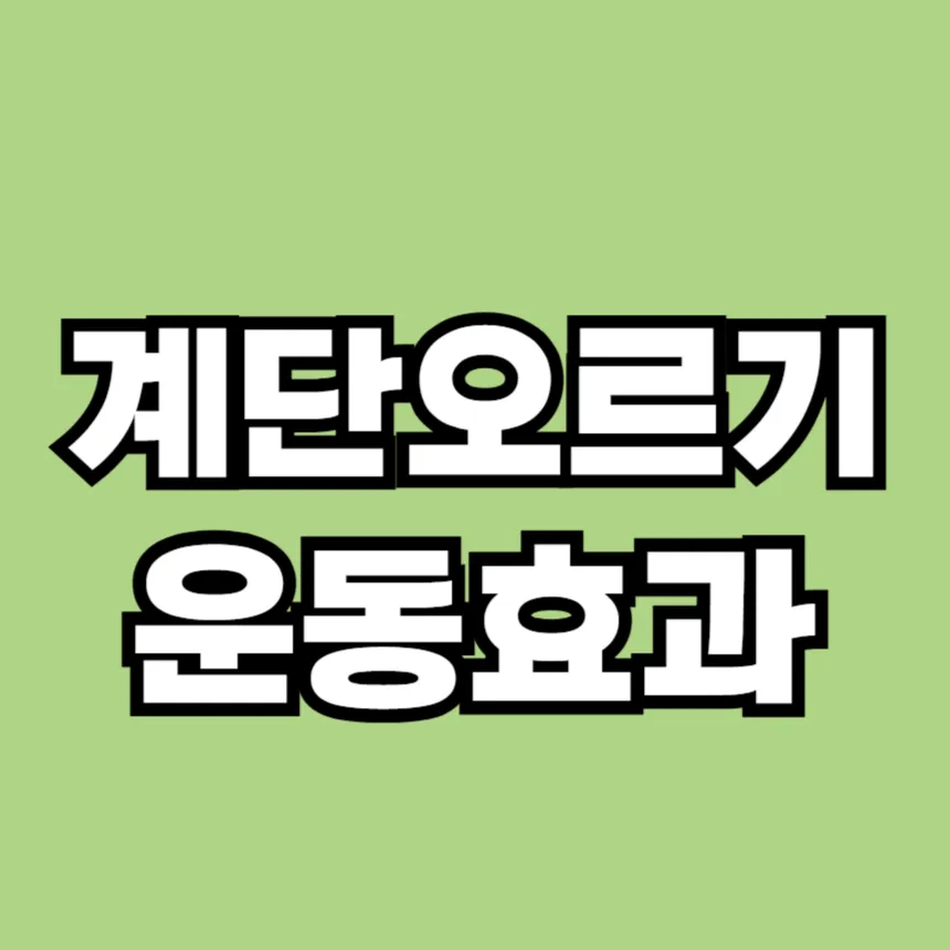 계단오르기 운동효과
