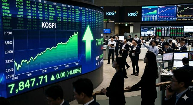 코스피 사상 최고치 돌파 이후 투자 전략과 시장 흐름을 설명하는 금융 이미지