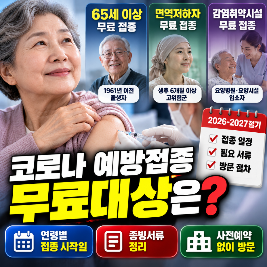 코로나 예방접종 무료대상