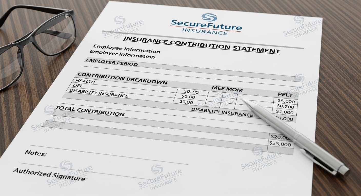 책상 위 국민연금 증명서와 펜이 놓인 모습