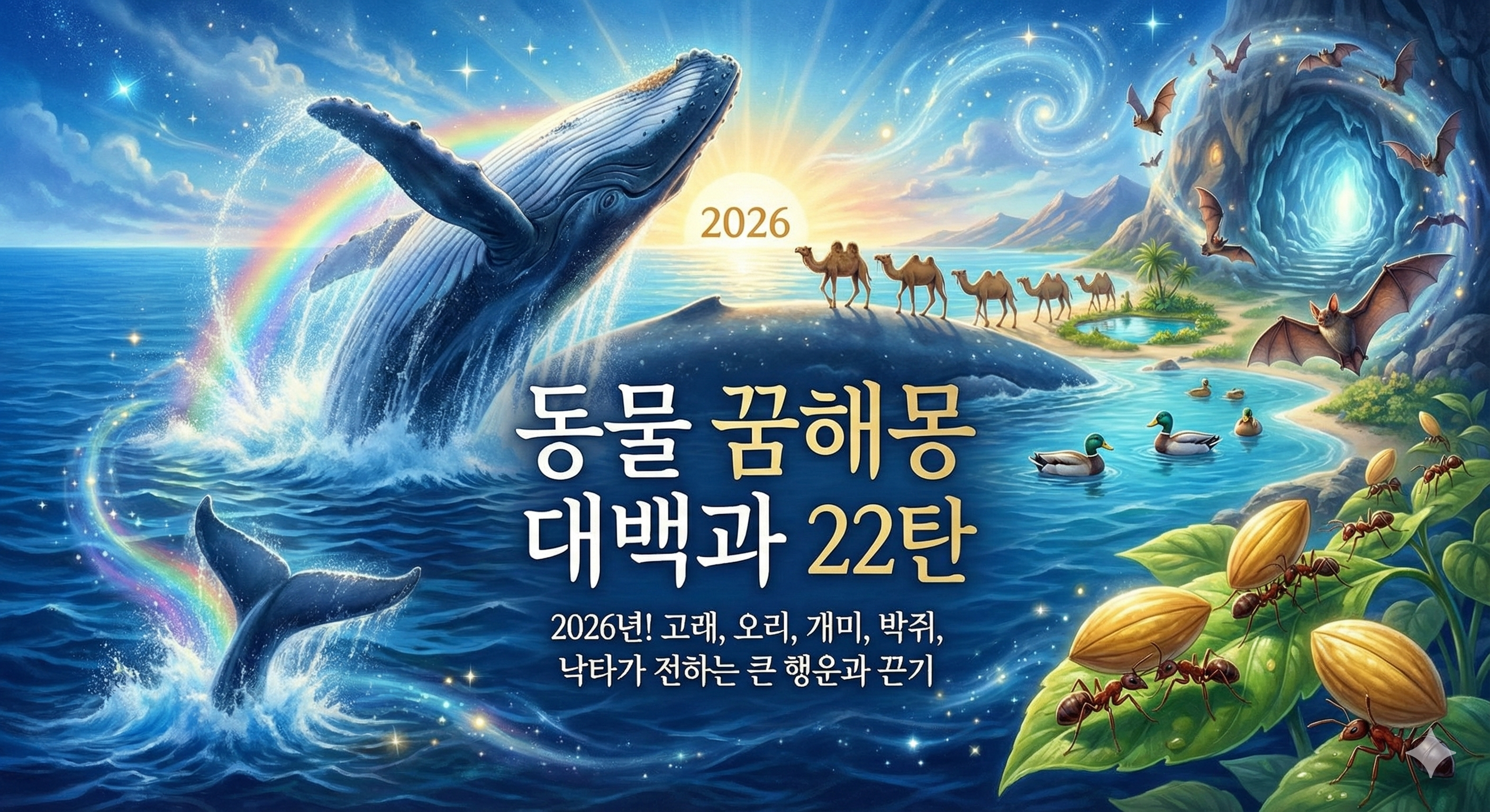 동물꿈해몽대백과22탄_고래, 오리, 개미, 박쥐, 낙타 꿈해몽