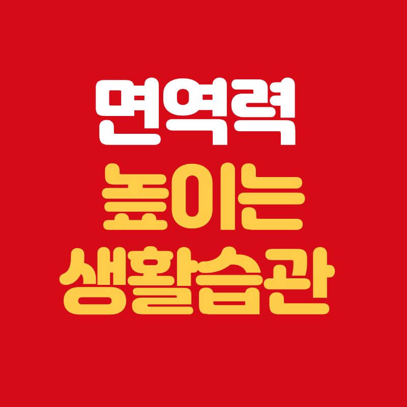 면역력 높이는 생활습관 정리