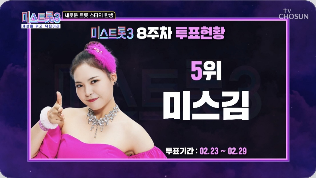 미스트롯3 8주차 투표 5위