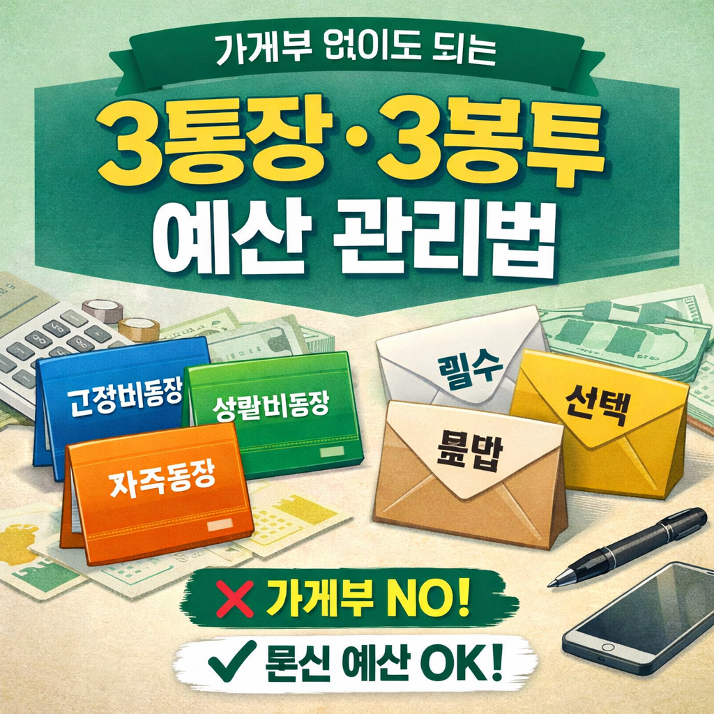 가계부 없이도 되는 ‘3통장/3봉투’ 예산 시스템