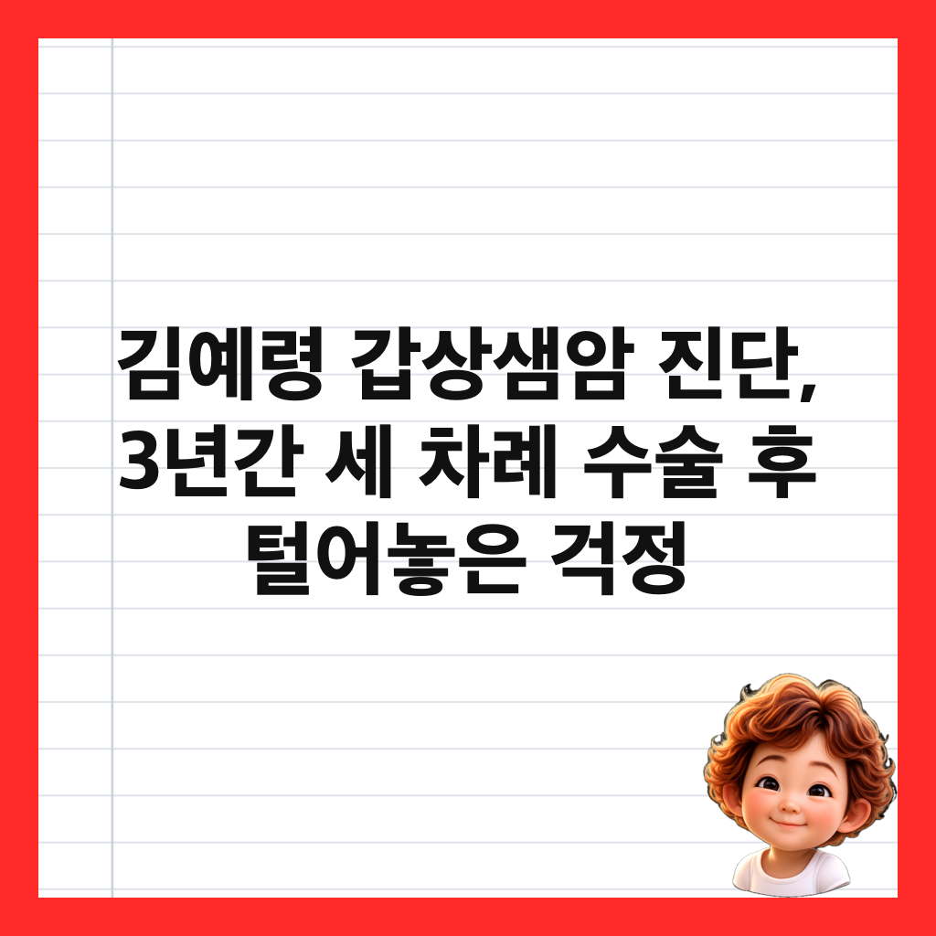 김예령 갑상샘암 진단, 3년간 세 차례 수술 후 털어놓은 걱정 썸네일