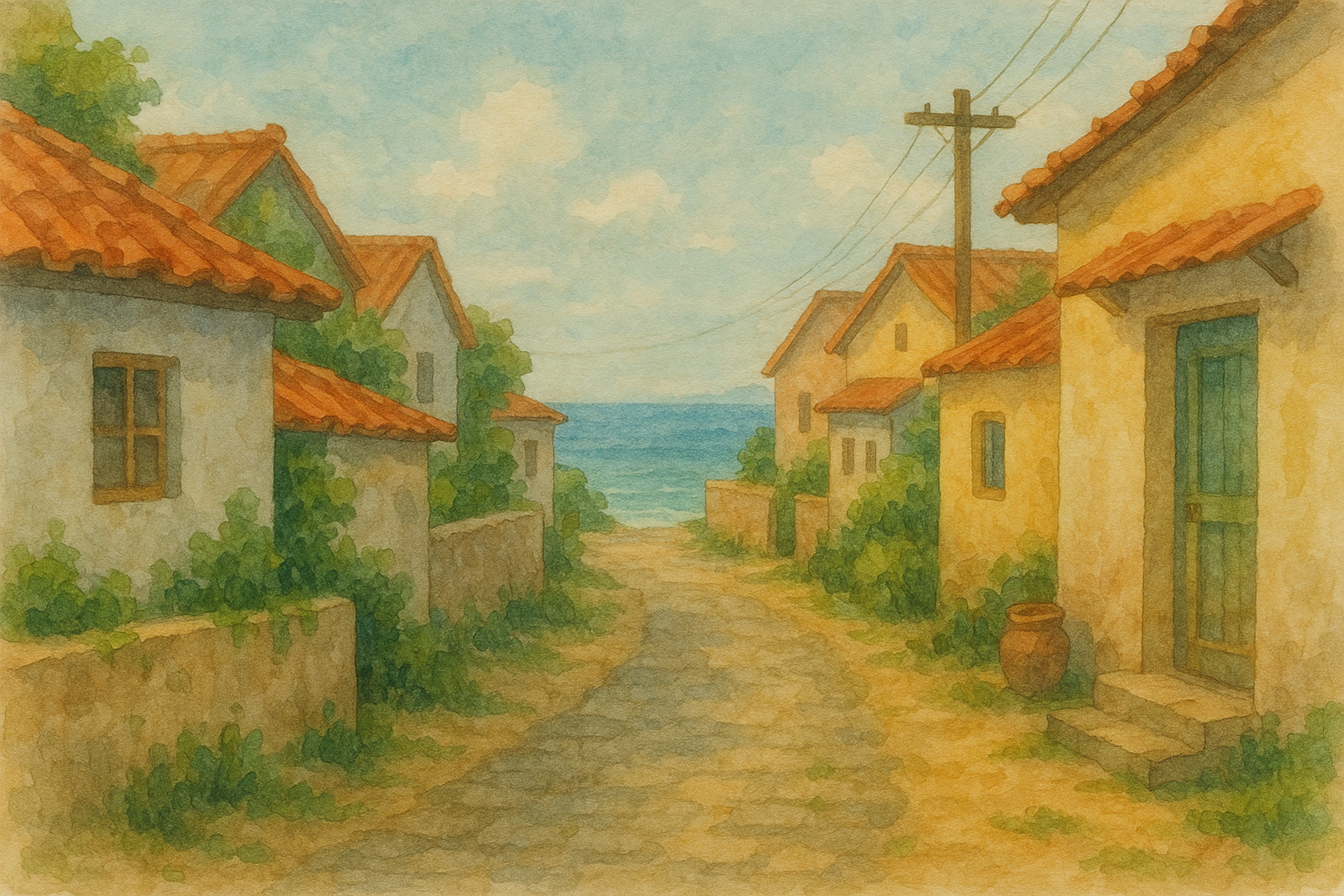 아름다운 해안 마을의 풍경