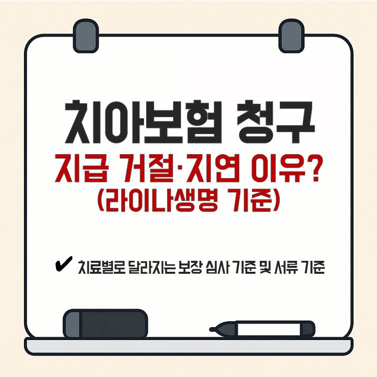 라이나 치아보험 청구 시 지급 거절&middot;지연이 발생하는 이유와 서류 기준을 설명하는 썸네일