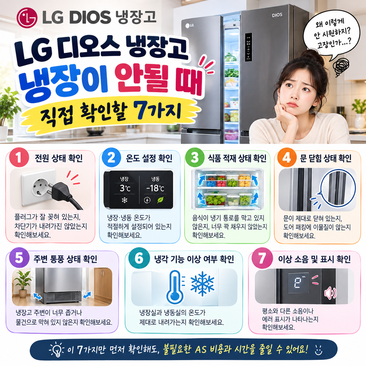LG 디오스 냉장고 냉장이 안될 때｜직접 확인할 7가지