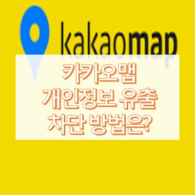 카카오맵 개인정보 유출 해결 방법