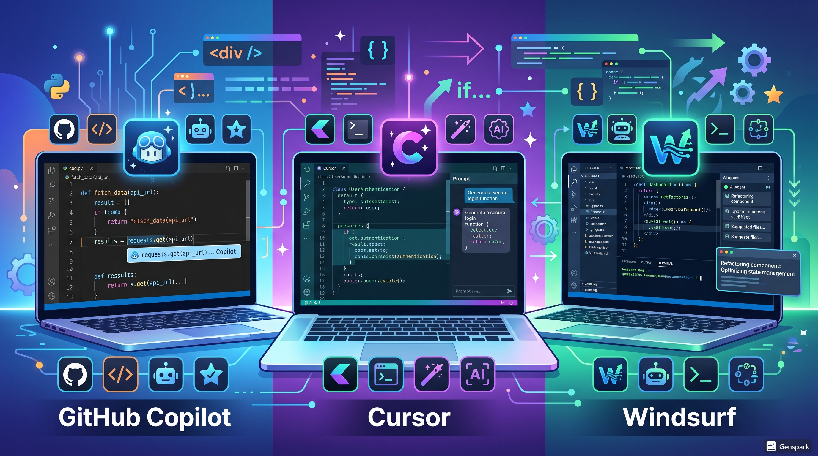 AI 코딩 툴 비교 (Copilot, Cursor, Windsurf) 참조 이미지