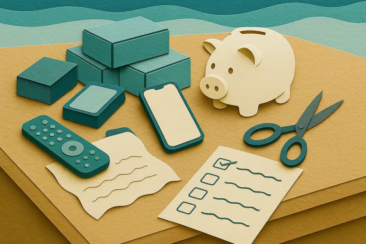 종이 오리기 스타일 예산 계획 일러스트